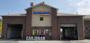 The Autowash @ Spring Creek logo signage installed on the new car wash location.