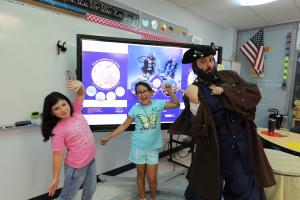 Captain Coral visits the winners of the Plant a Coral Campaign contest