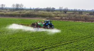 field being sprayed with toxic herbicide Paraquat