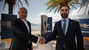 Phil Lawrence, Race Director, The Ocean Race (L) and the Minister of Maritime Affairs for Montenegro, Filip Radulović (R) at the announcement ceremony confirming The Ocean Race Europe 2025 will finish in Montenegro.