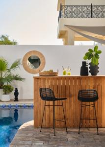 Black Rattan Bar Stool